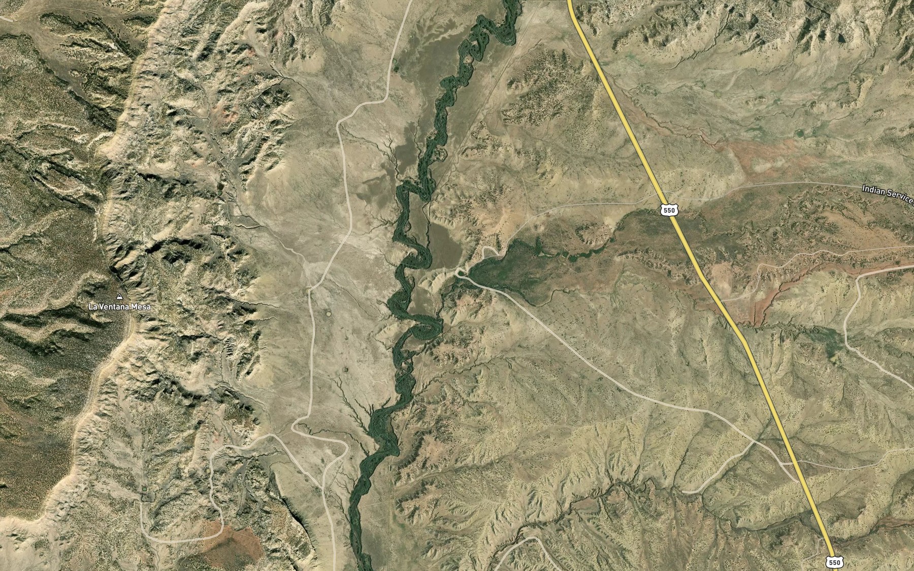 Satellite map of the Arroyo Veguita Blanca