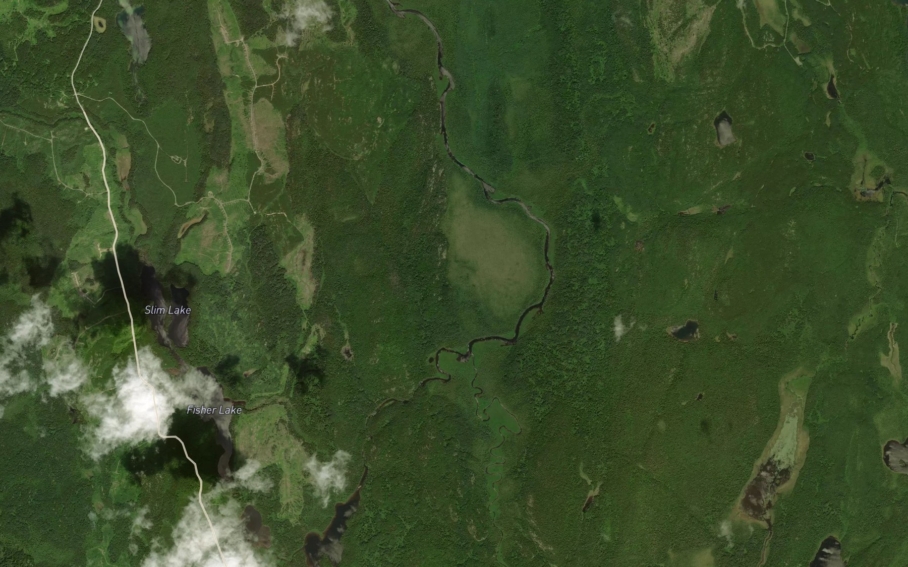 Satellite map of the East Wapus Creek