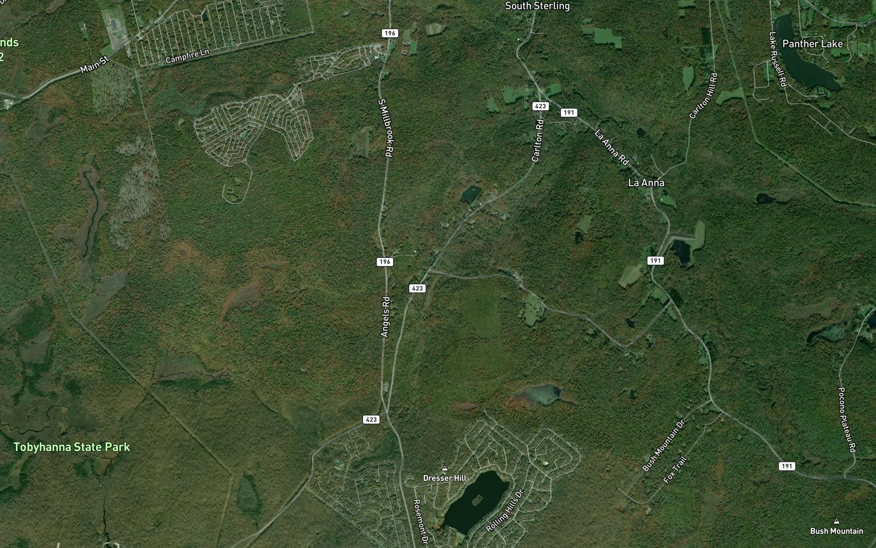 Satellite map of the Seventeenmile Creek