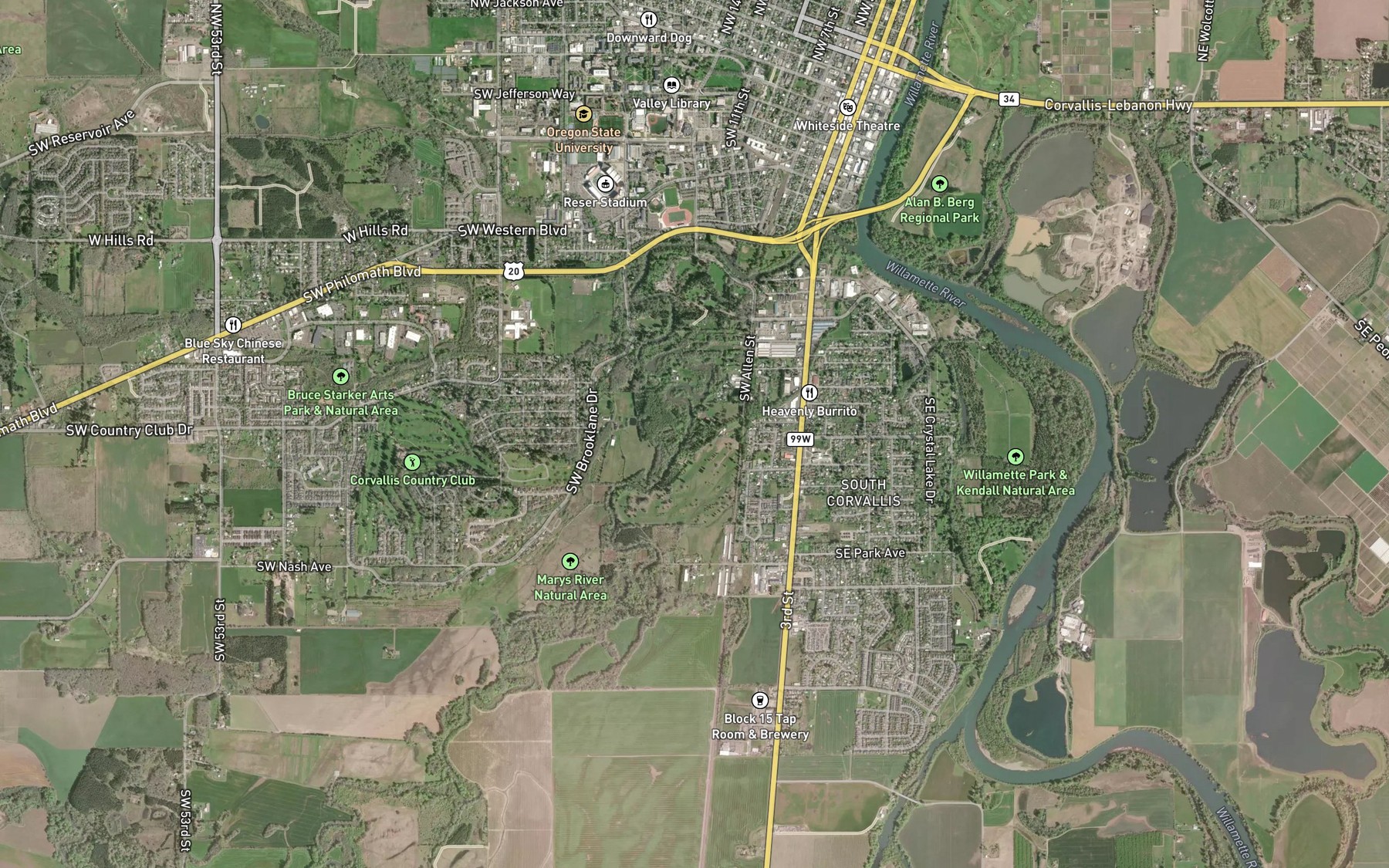 Satellite map of the Millrace