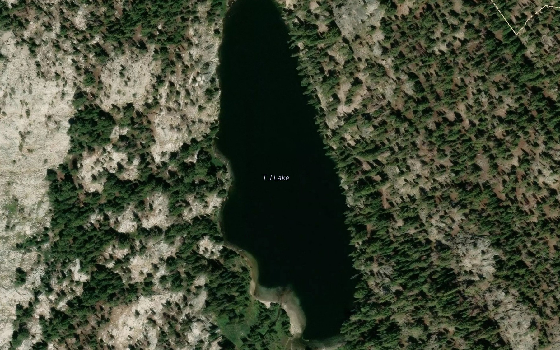 Satellite map of the T J Lake