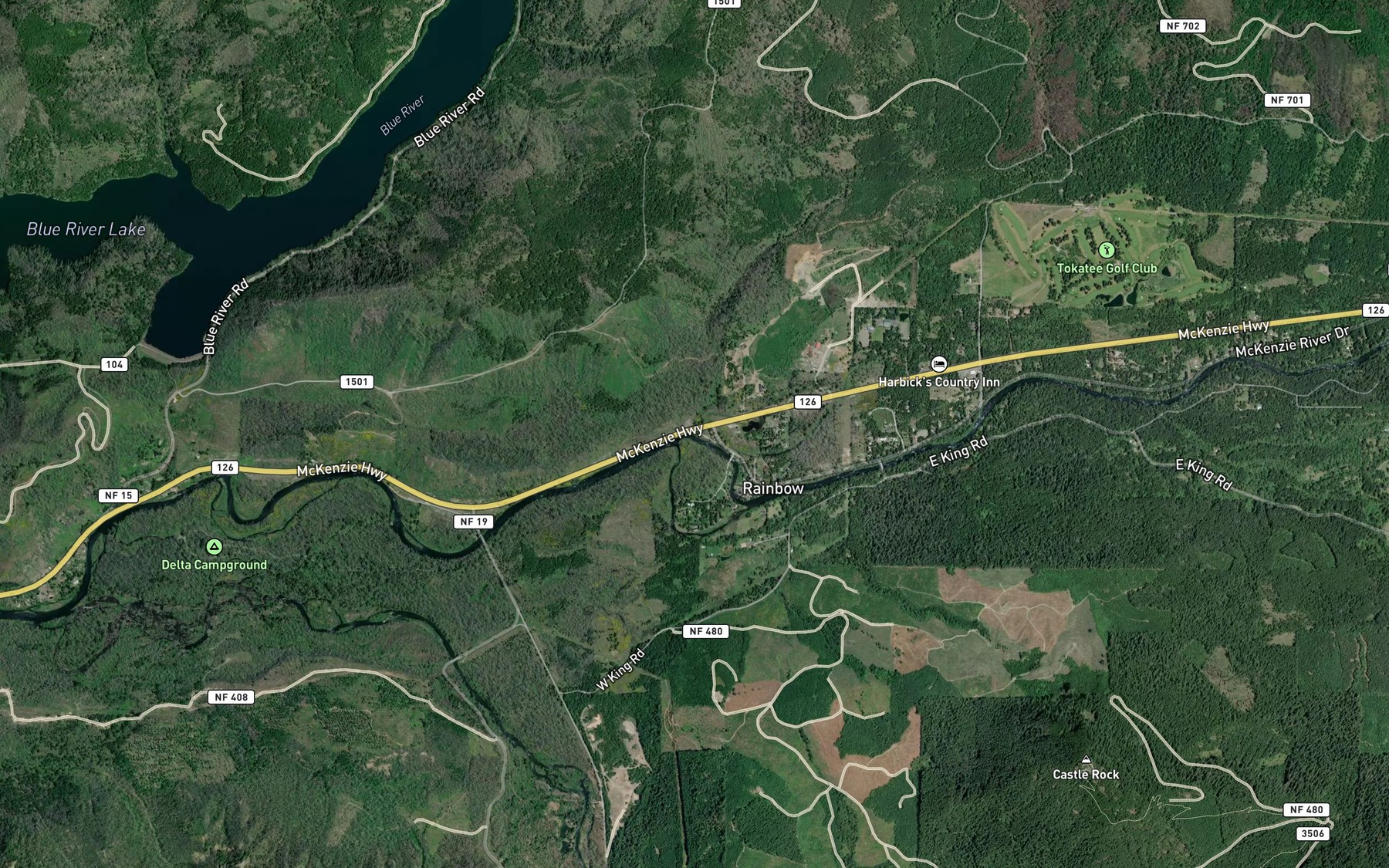 Satellite map of the Mill Creek