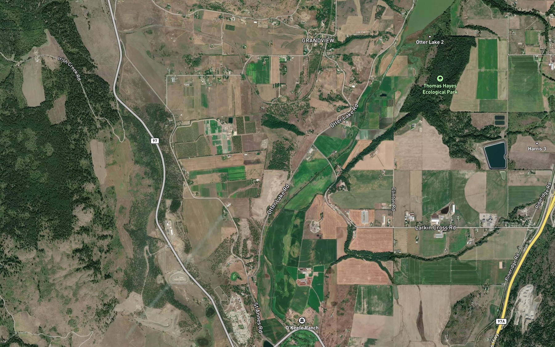 Satellite map of the Paterson Creek