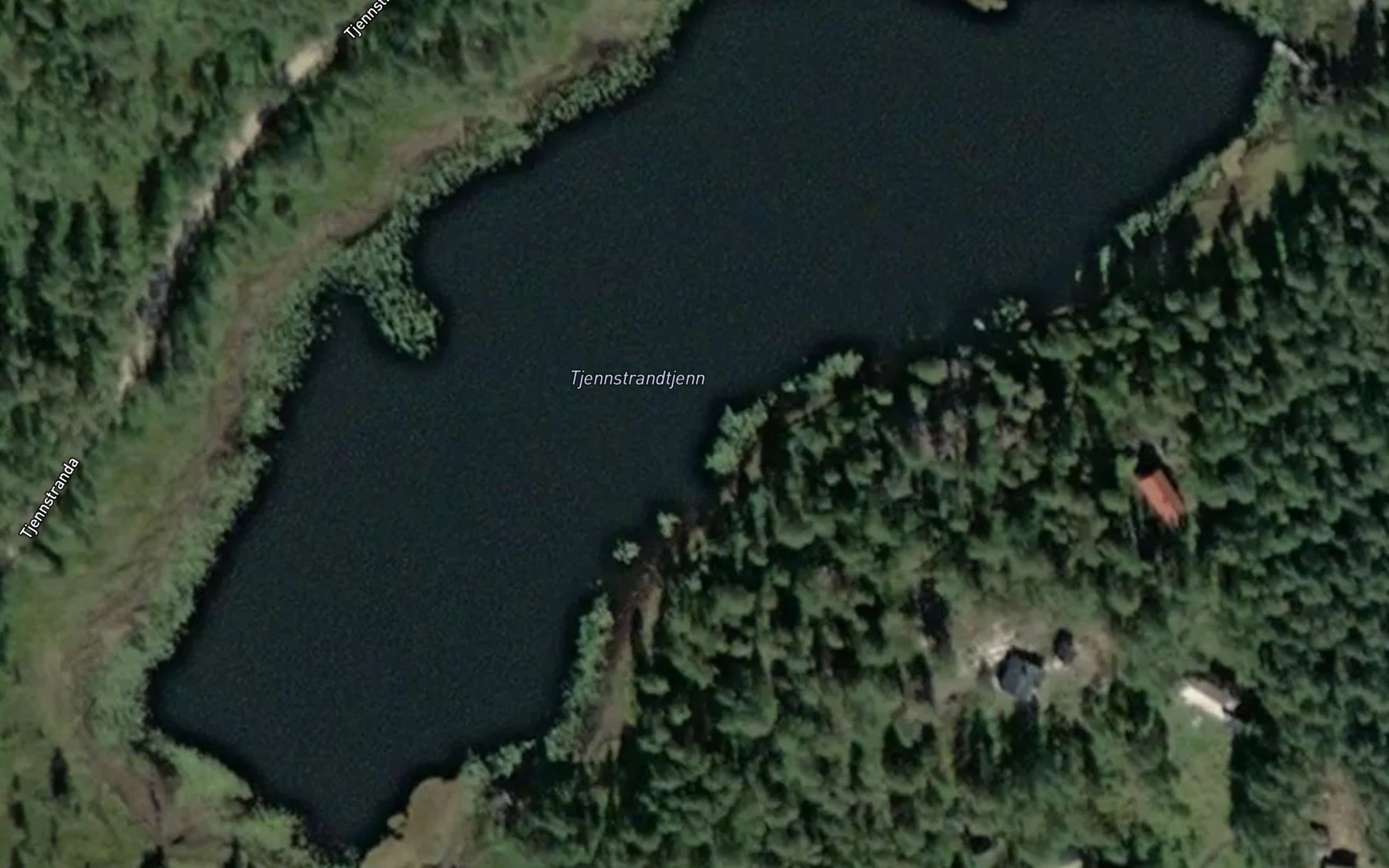 Satellite map of the Tjennstrandtjenn