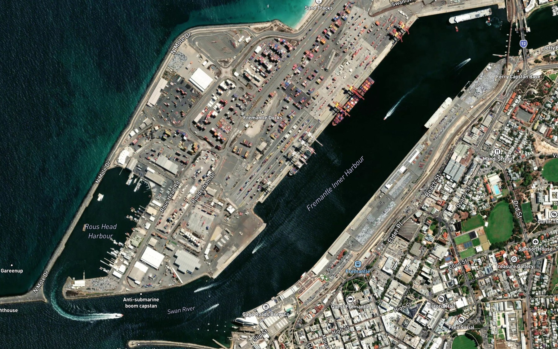 Satellite map of the Inner Harbour