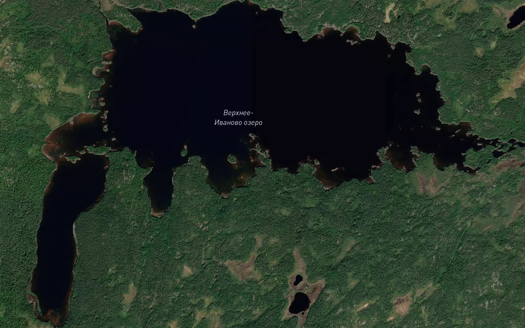 Satellite map of the Ozero Verkhneye Ivanovo