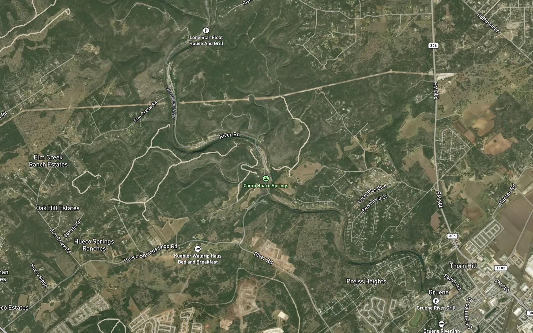 Satellite map of the Elm Creek