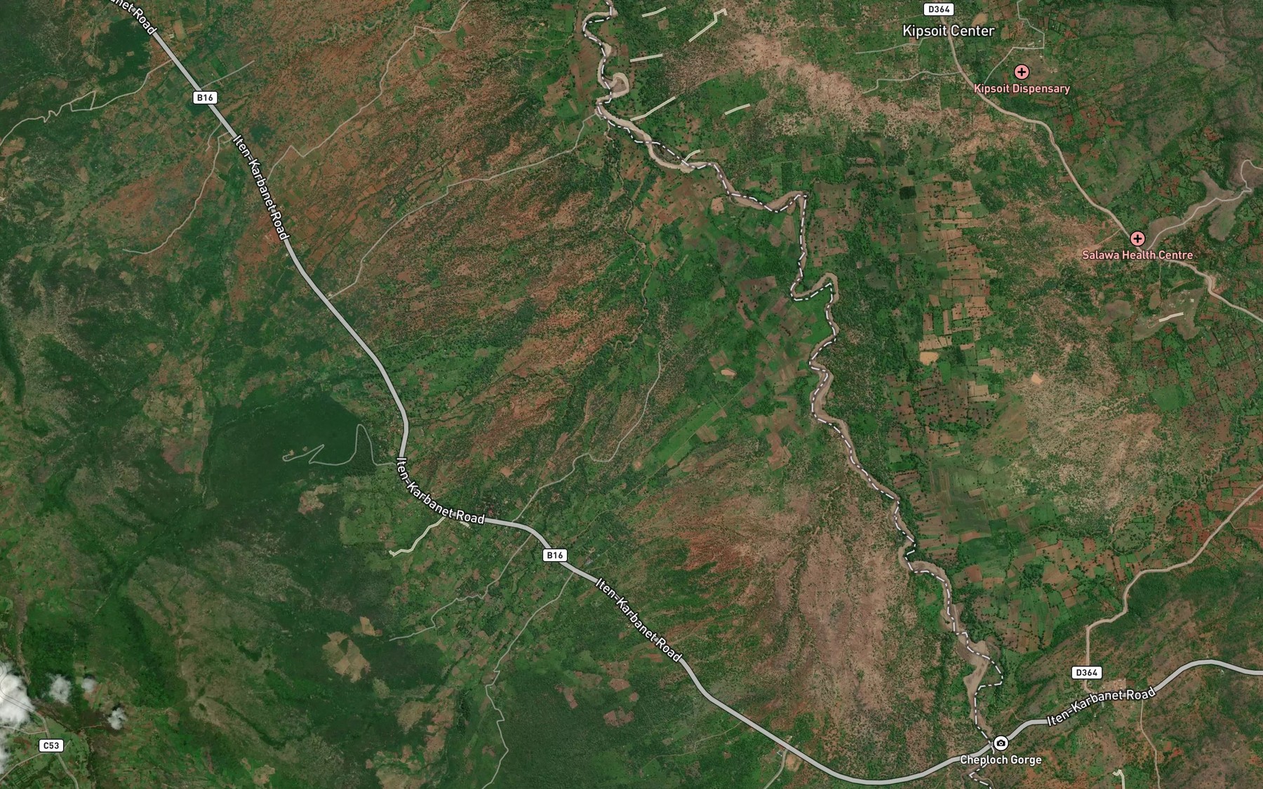 Satellite map of the Kapsang
