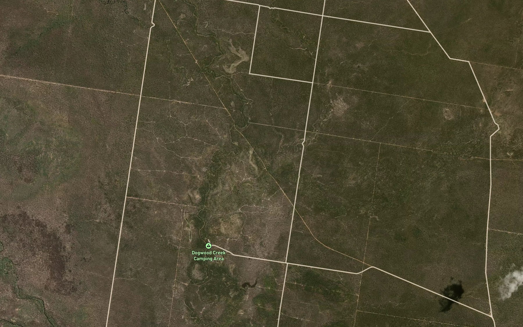 Satellite map of the Little Sideling Creek