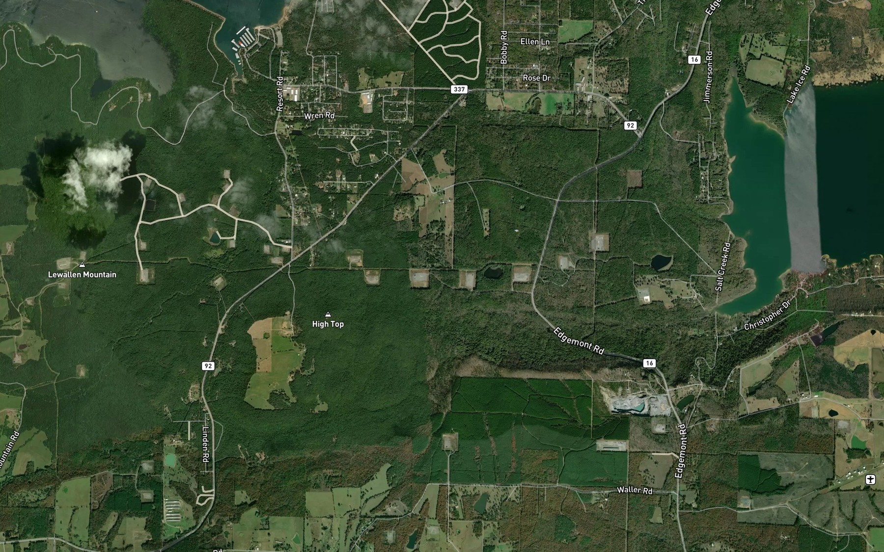Satellite map of the Wild Goose Branch