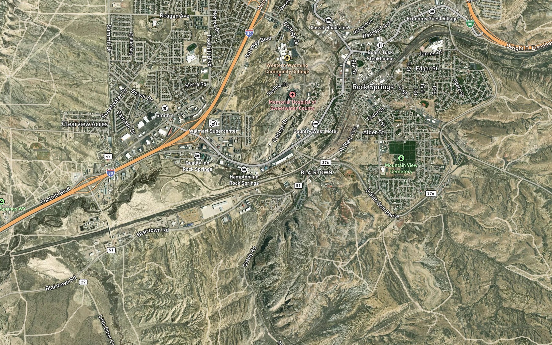 Satellite map of the Sweetwater Creek
