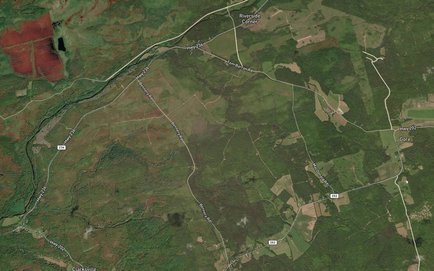 Satellite map of the McLeod Brook