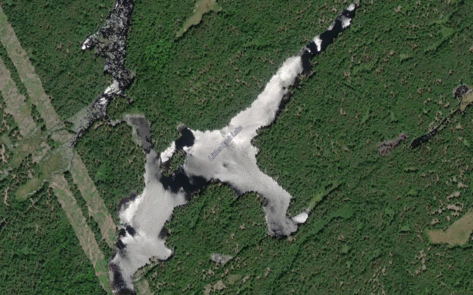 Satellite map of the Littles Back Lake