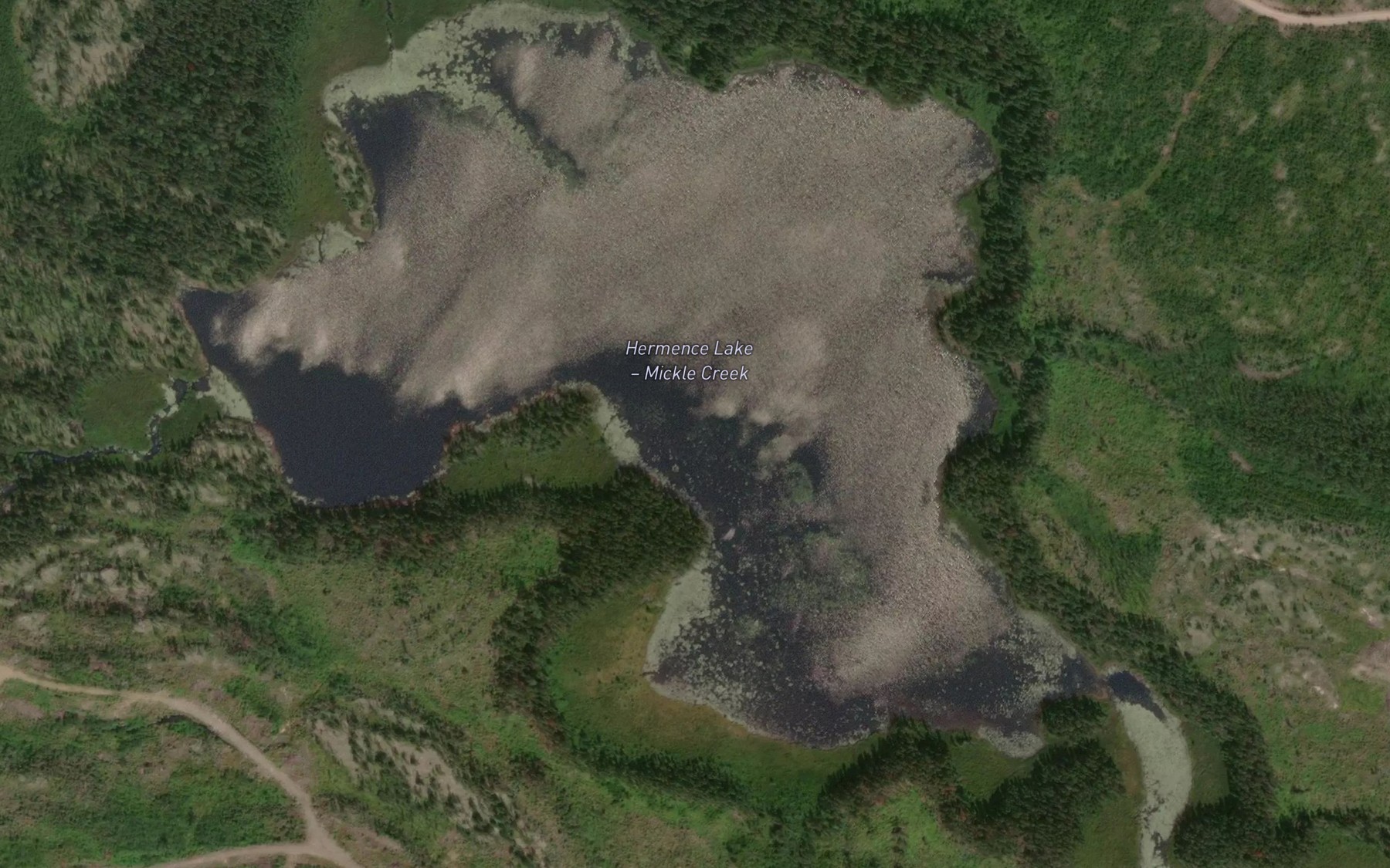 Satellite map of the Hermence Lake