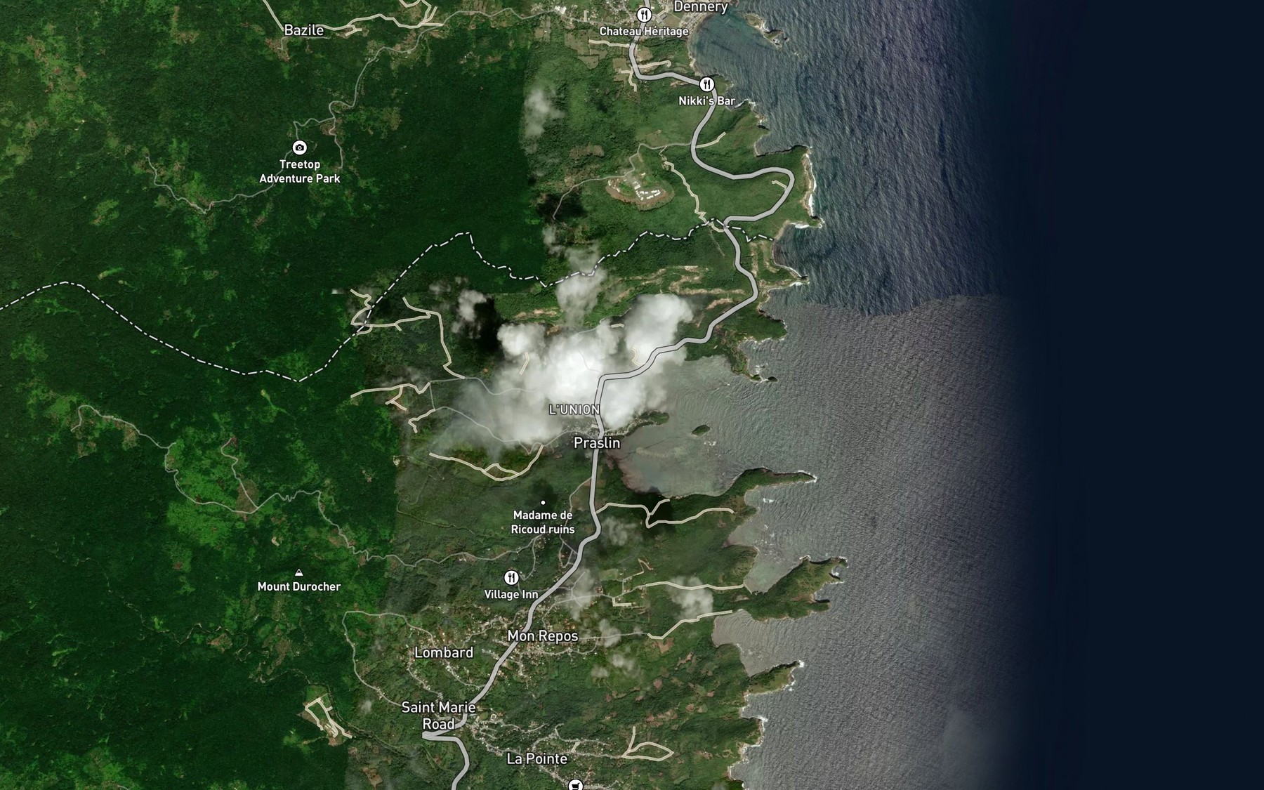 Satellite map of the Ravine Bourg