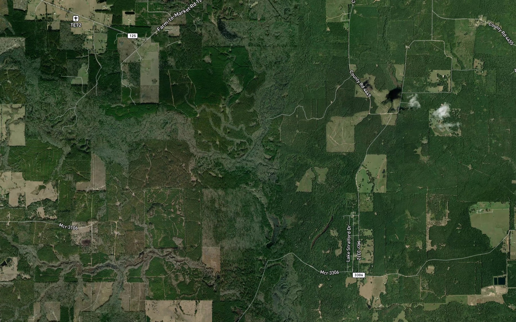 Satellite map of the Frazier Creek