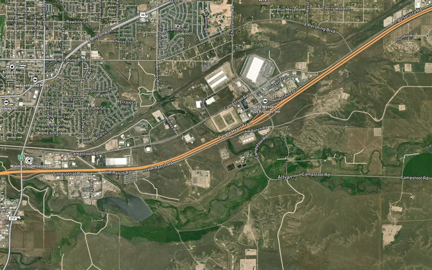 Satellite map of the Dry Creek
