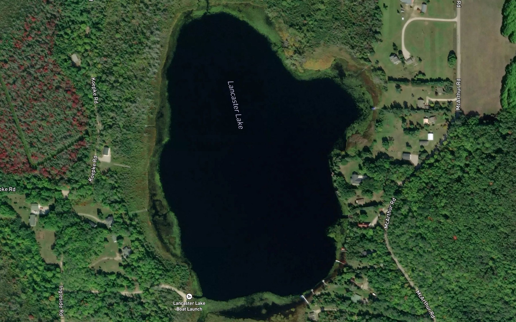 Satellite map of the Lancaster Lake