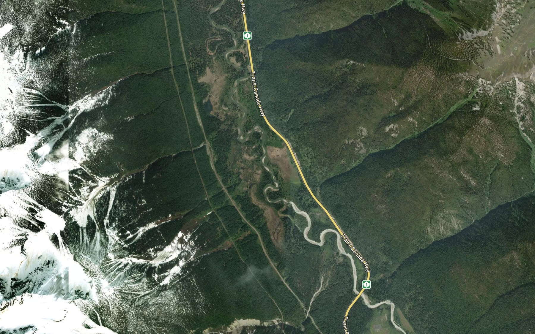 Satellite map of the Cut Creek