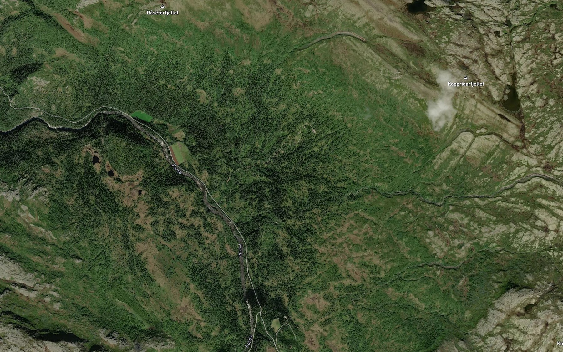 Satellite map of the Tjornasbekken