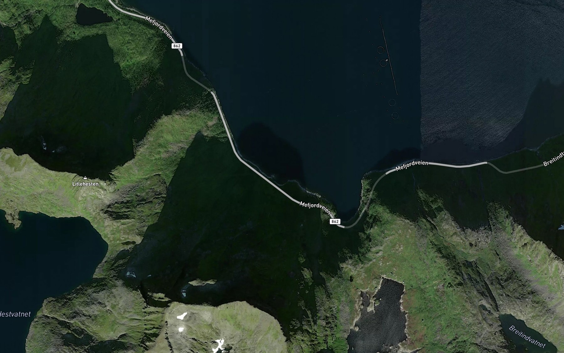 Satellite map of the Hestevalen