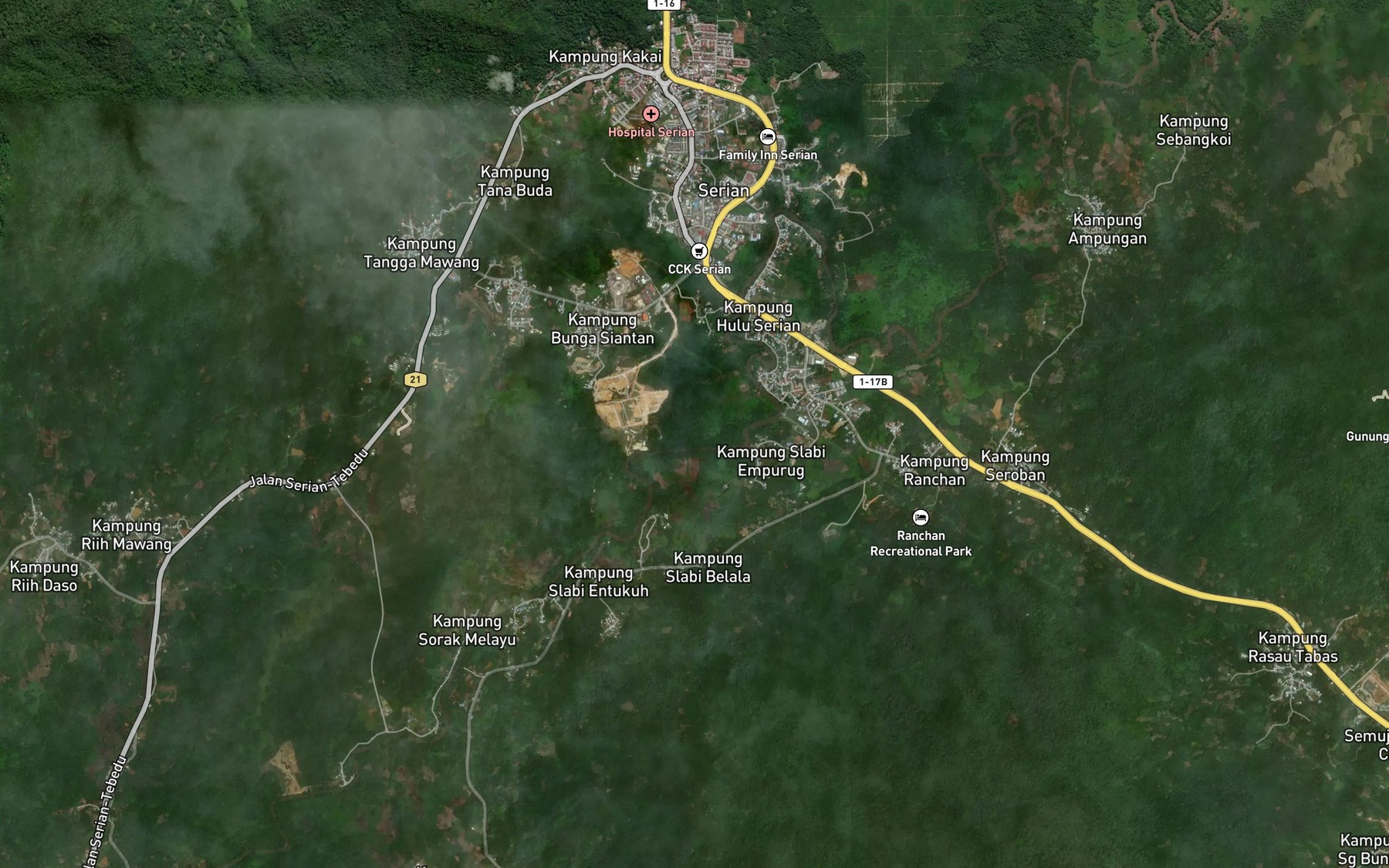 Satellite map of the Lubok Tamburang