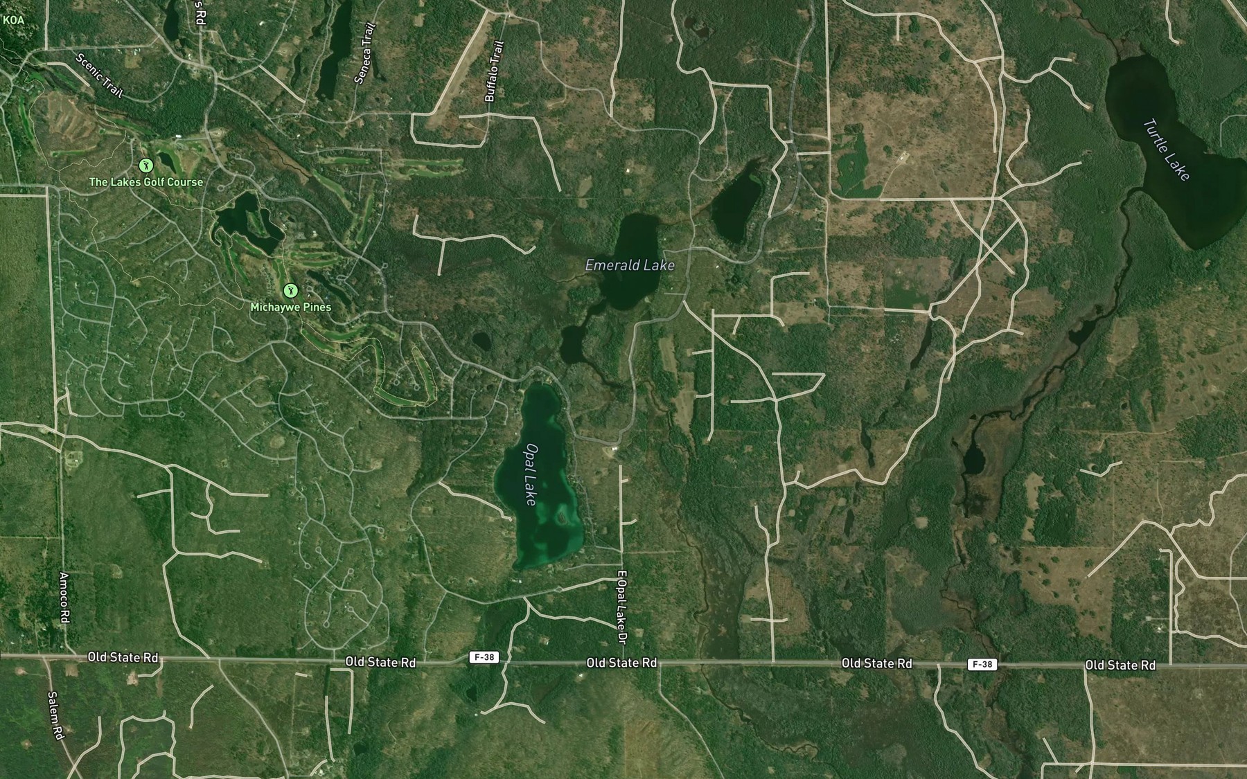 Satellite map of the Bell Marie Lake