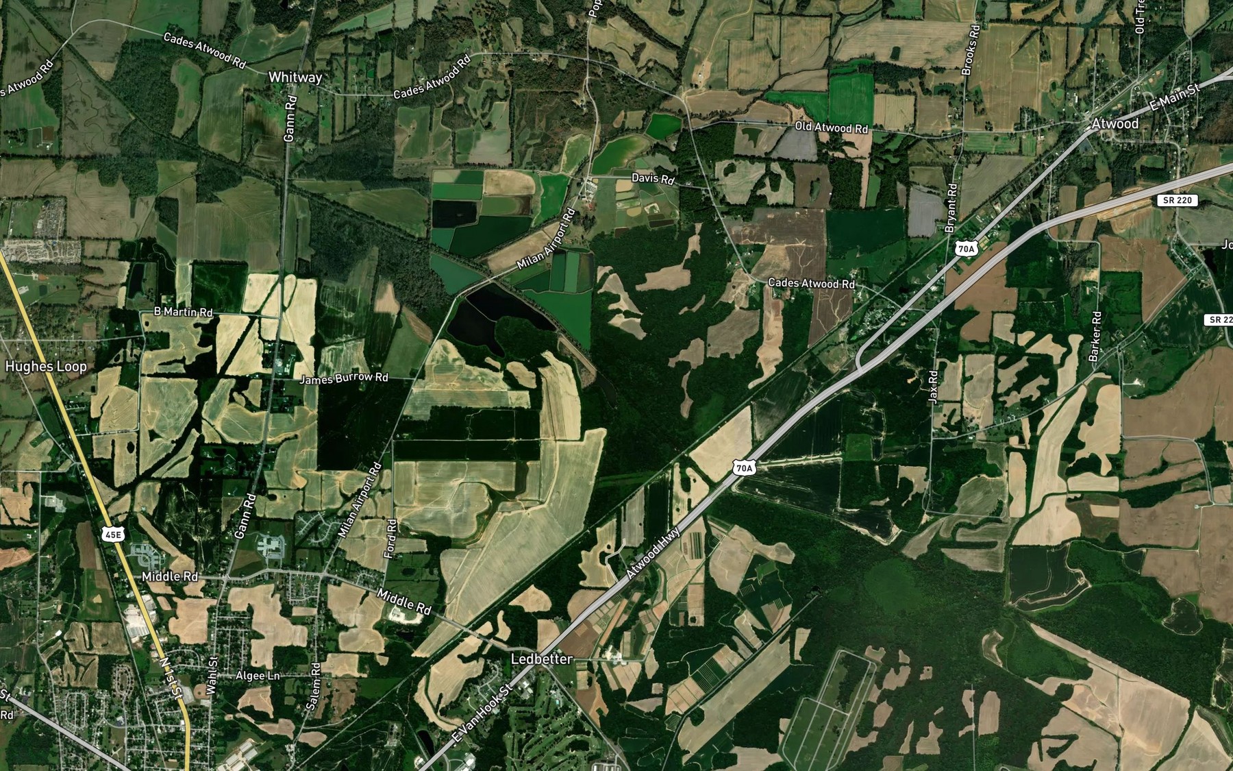 Satellite map of the Wolf Creek