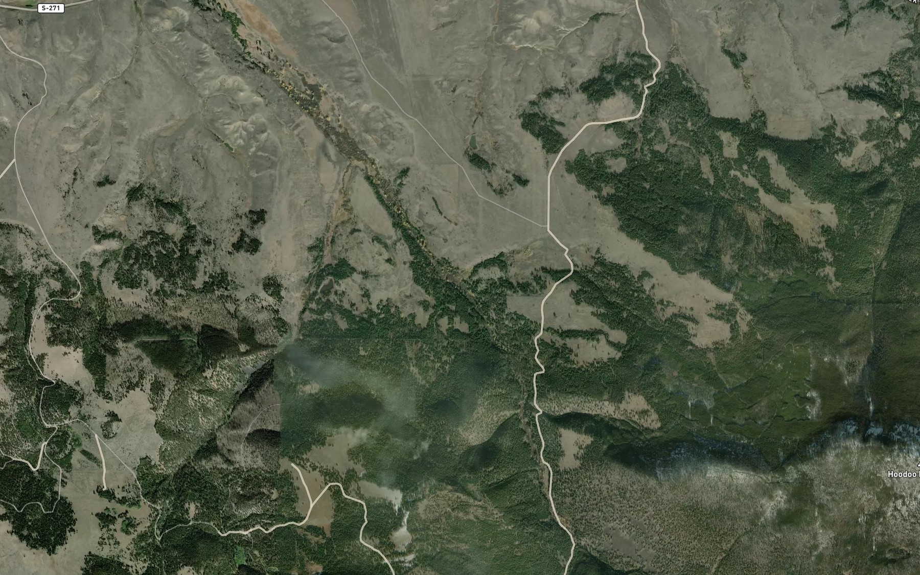 Satellite map of the Pole Creek