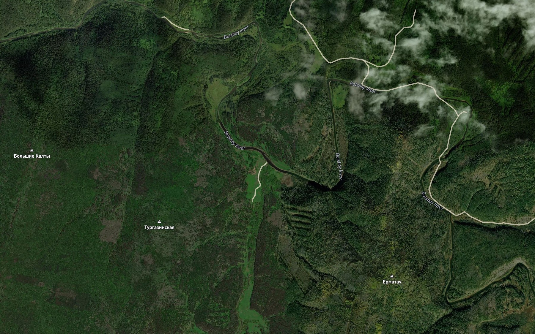 Satellite map of the Kalyshta