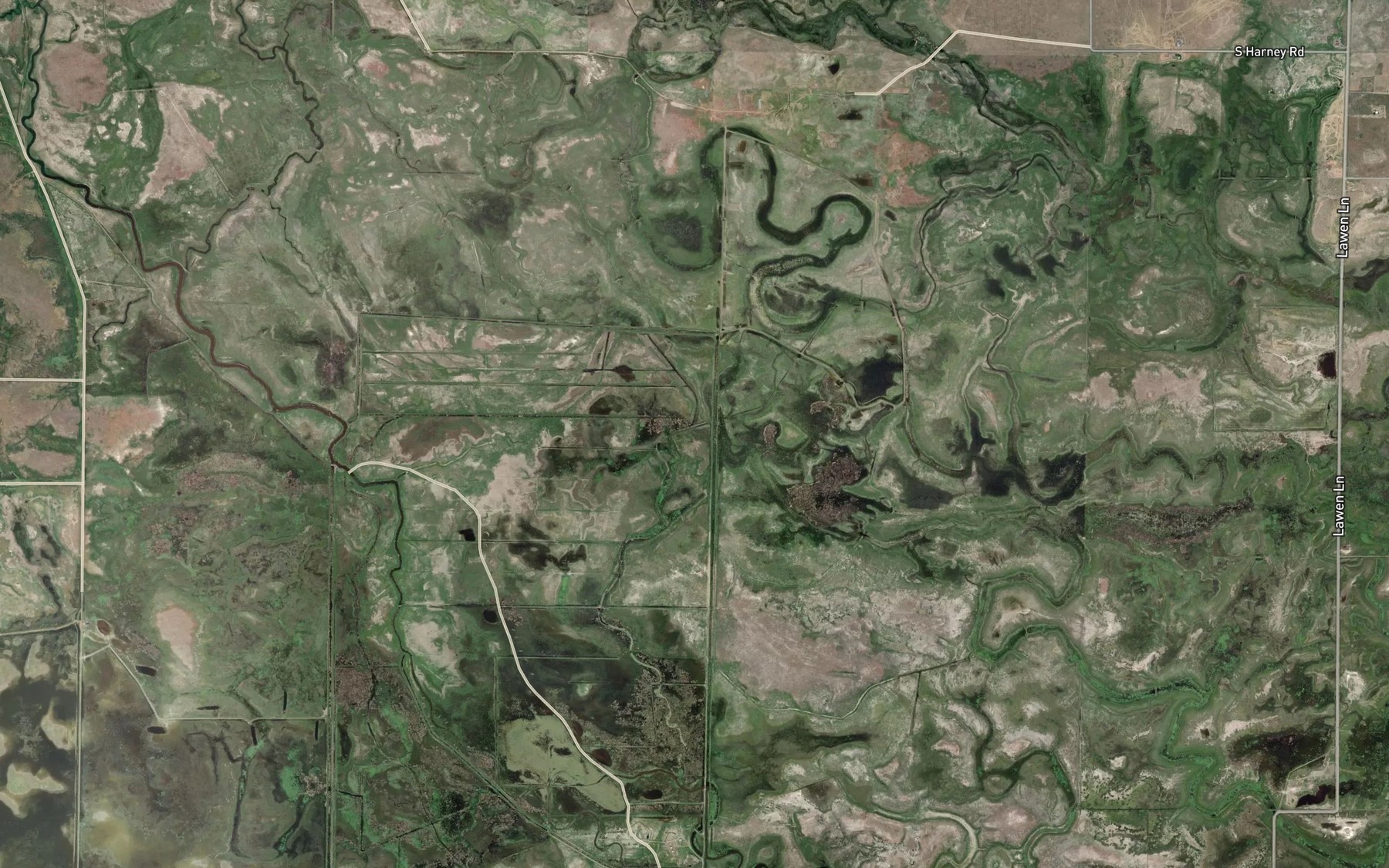 Satellite map of the Black Slough