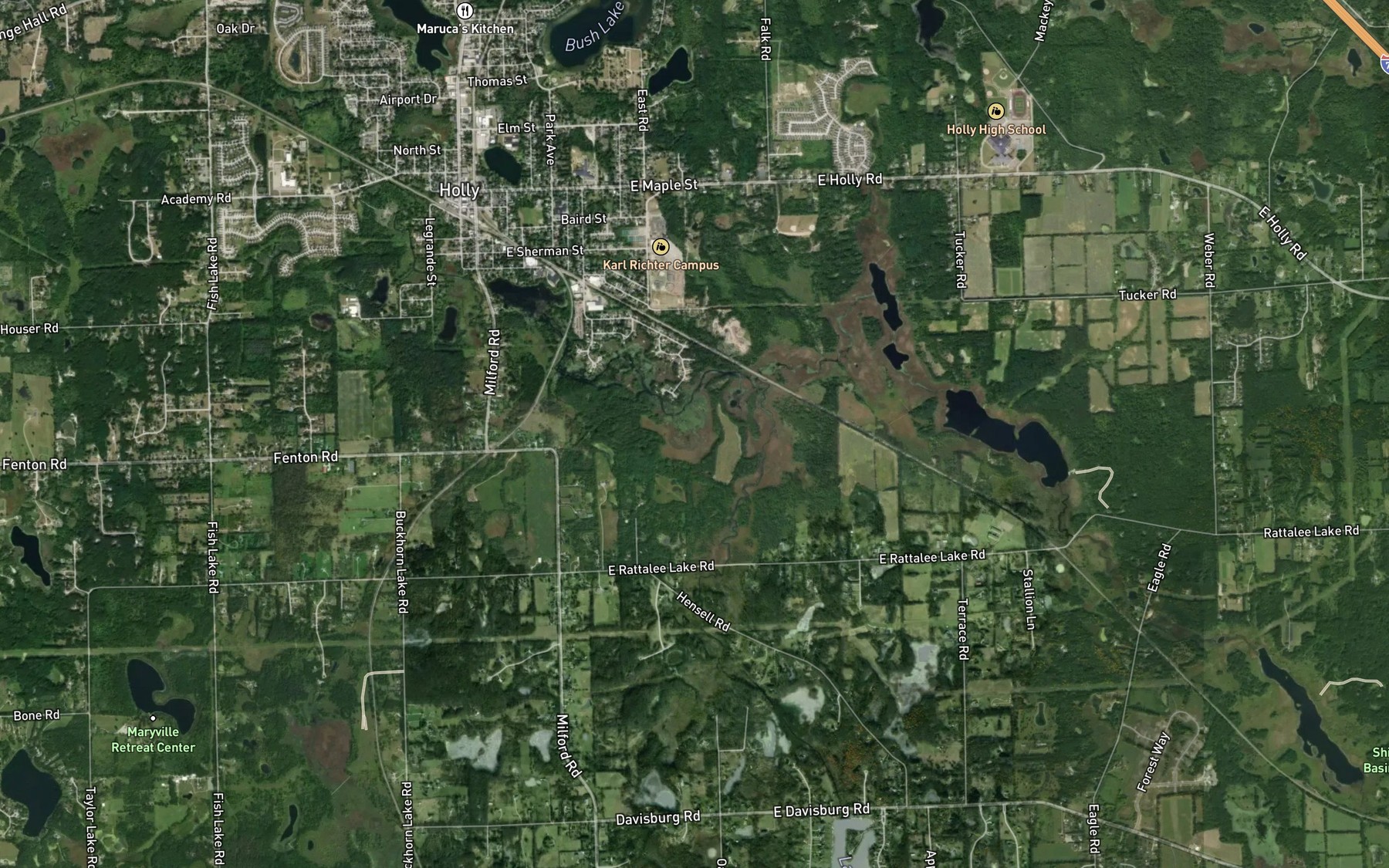 Satellite map of the Buckhorn Creek