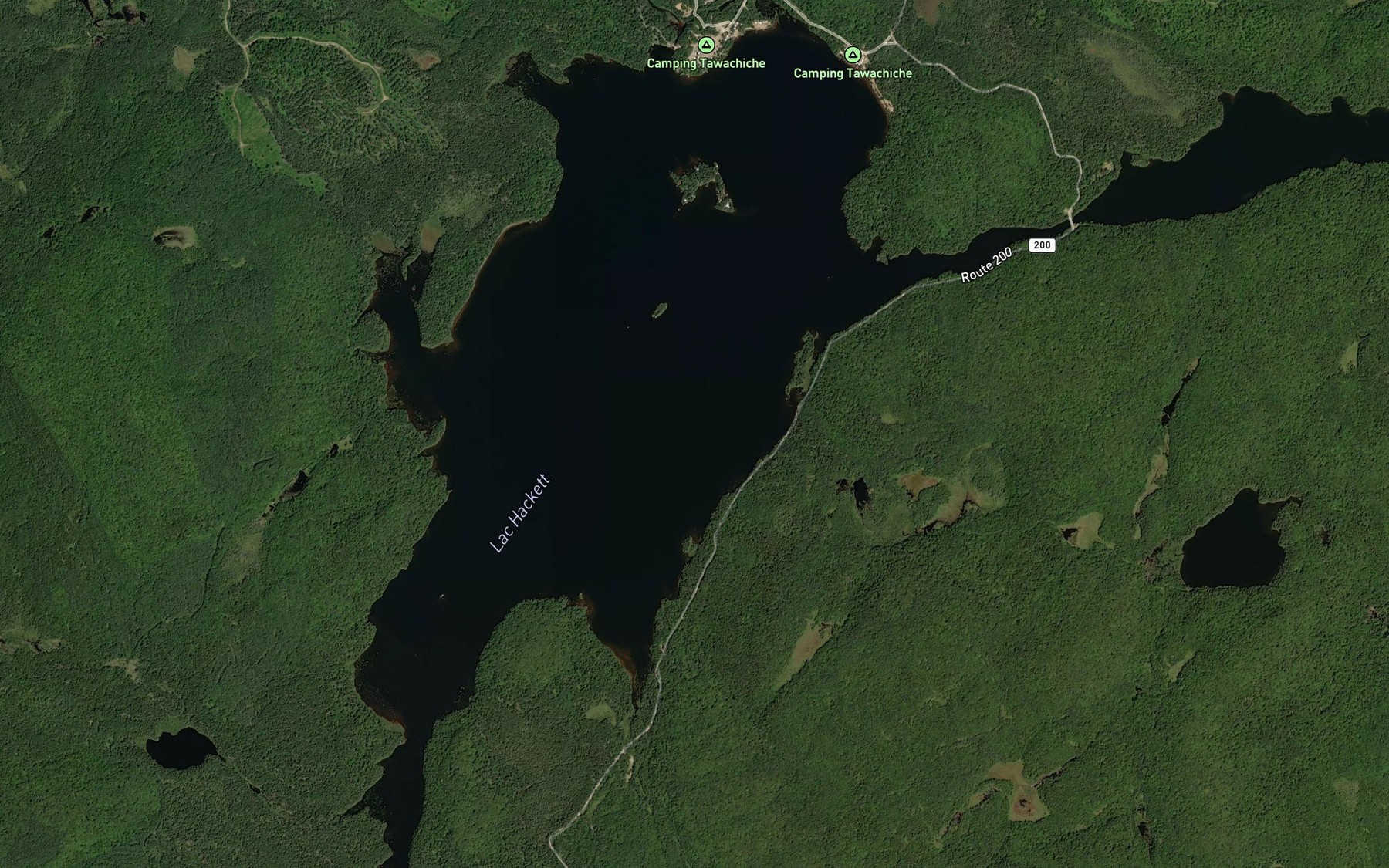 Satellite map of the Lac Hackett