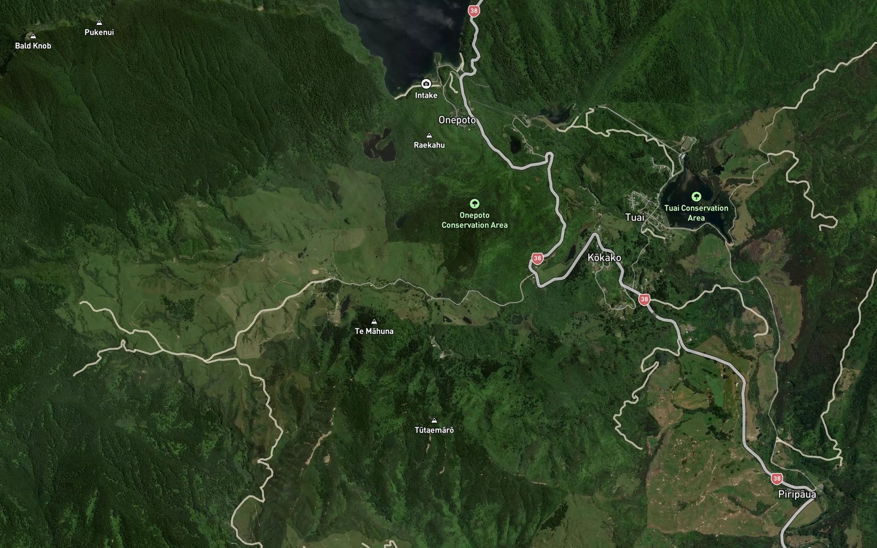 Satellite map of the Mauriahea