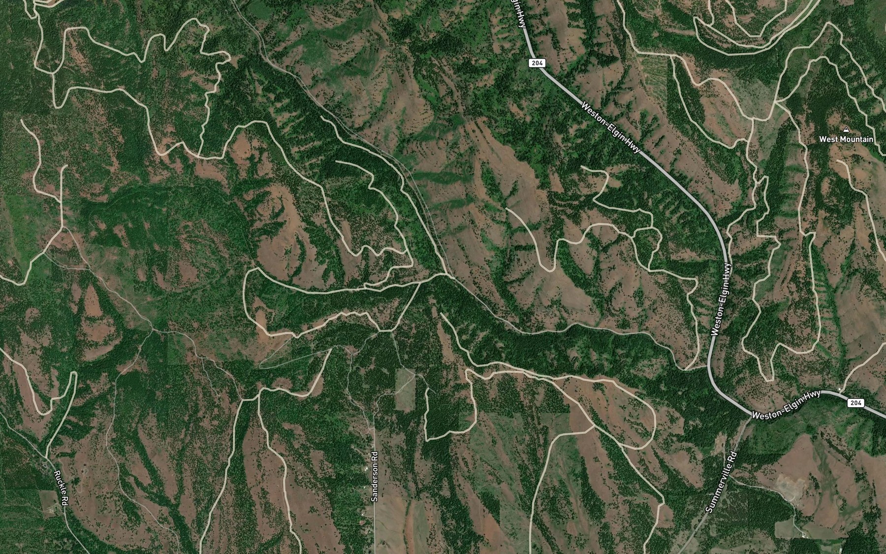 Satellite map of the Bailey Creek
