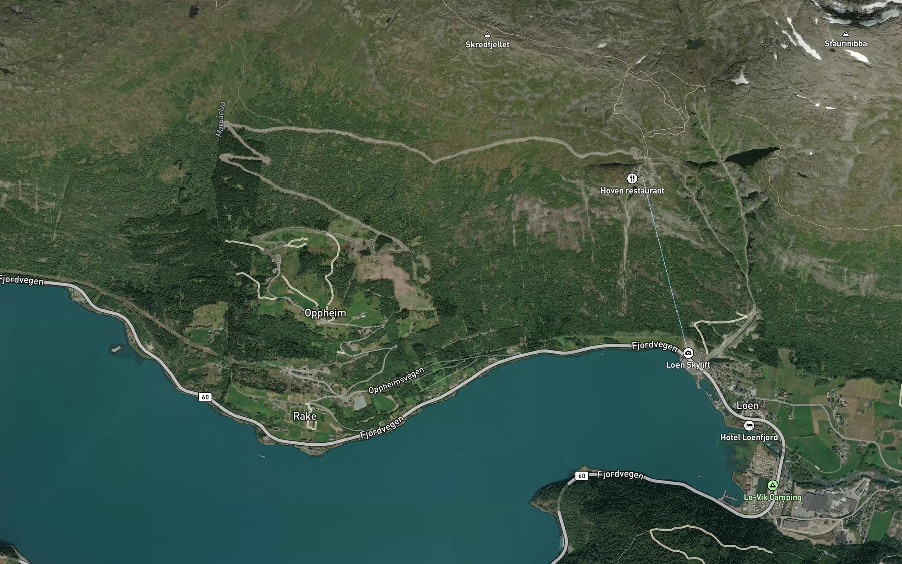 Satellite map of the Gjolelva
