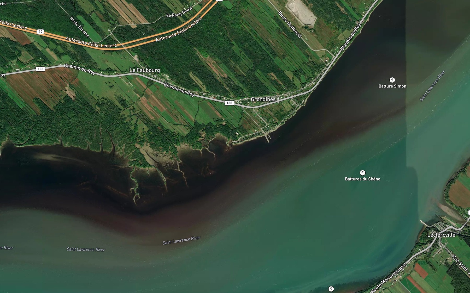 Satellite map of the Anse chez Therrien