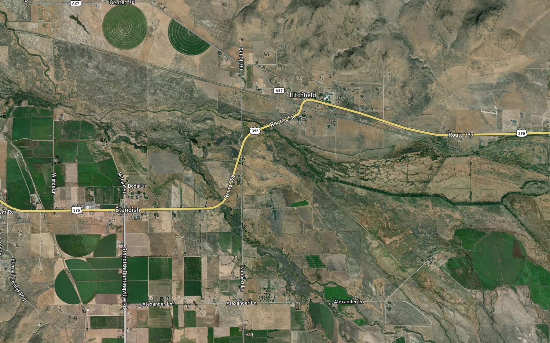 Satellite map of the Woodstock Canal