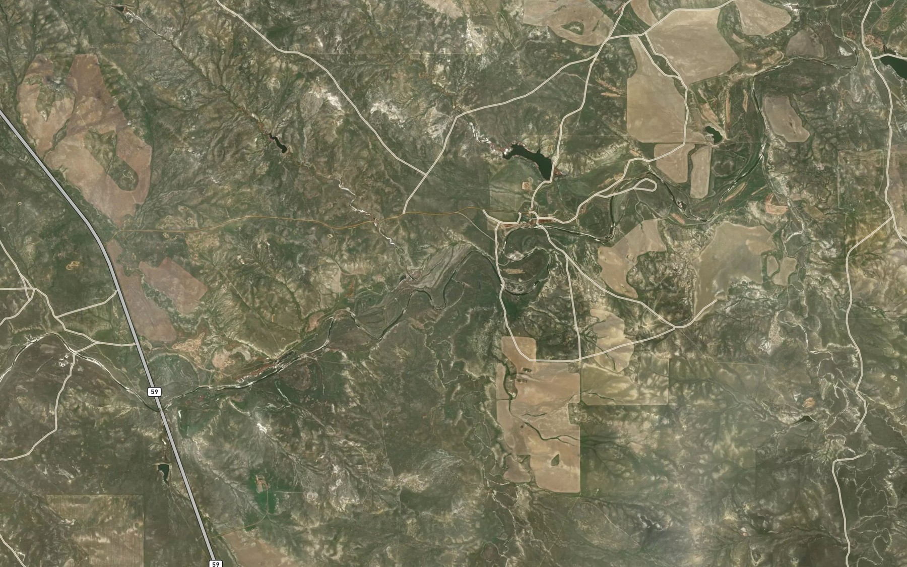 Satellite map of the Second Creek