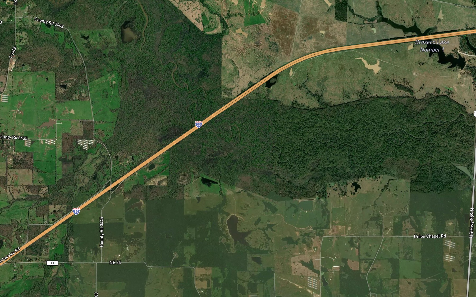 Satellite map of the Lick Creek