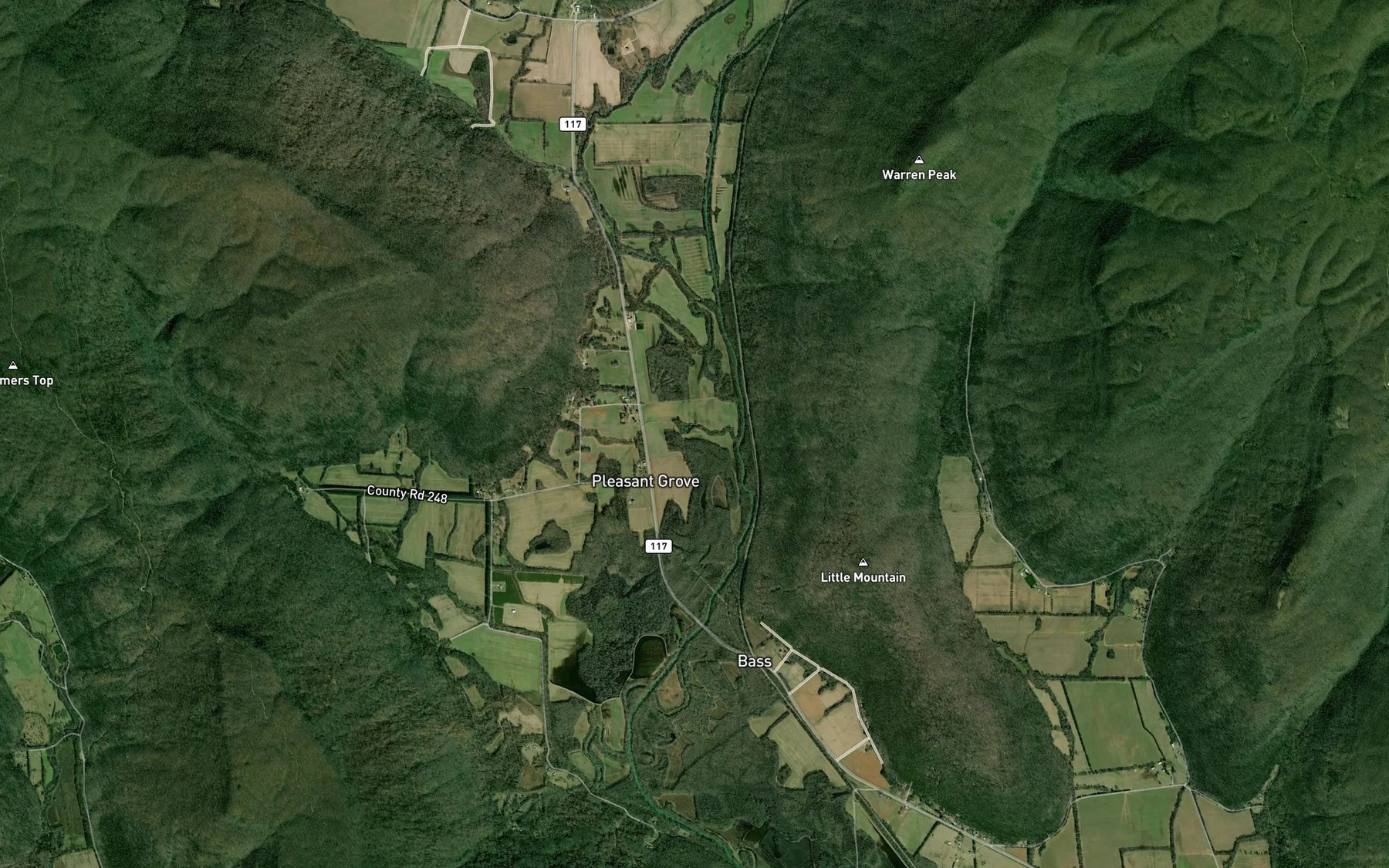 Satellite map of the Blue Spring
