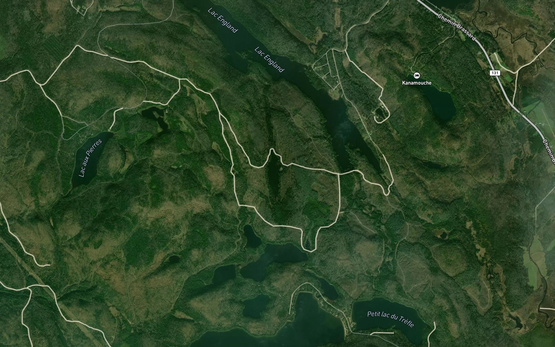 Satellite map of the Lac Perreault
