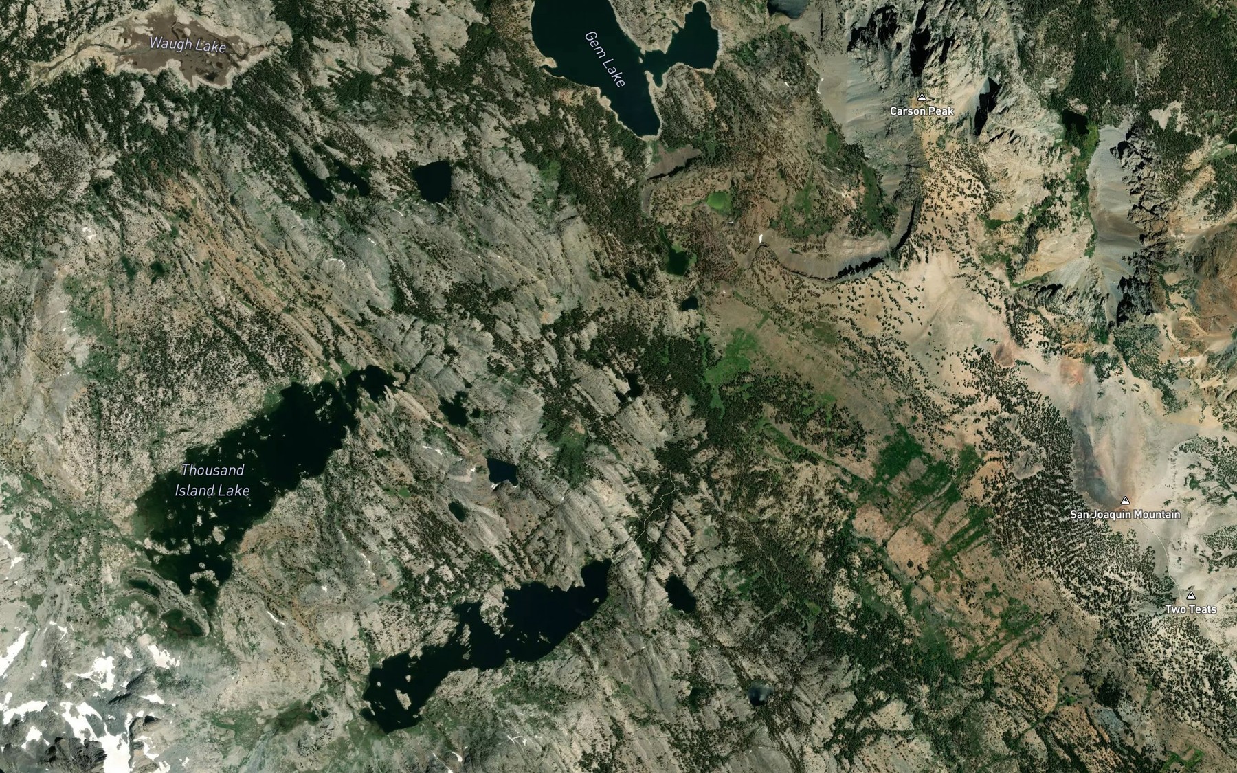 Satellite map of the Badger Lakes