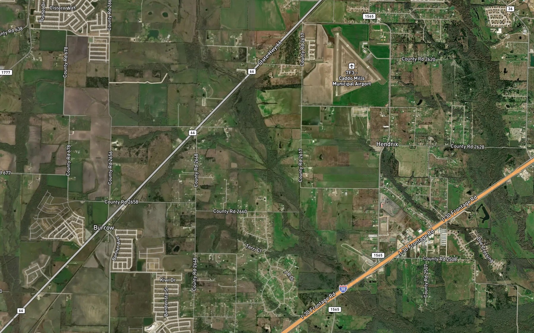 Satellite map of the Payne Creek