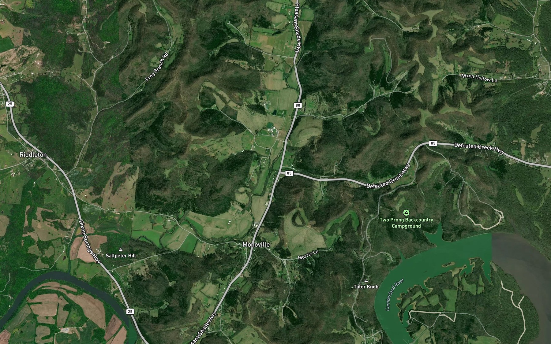 Satellite map of the Smith Branch