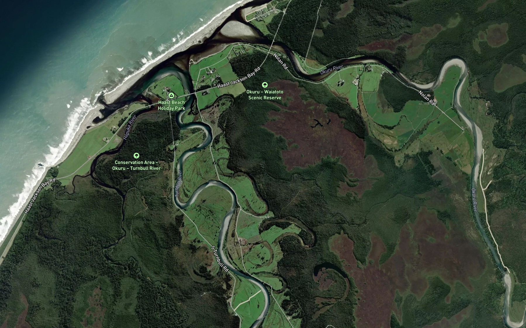 Satellite map of the Stout Creek