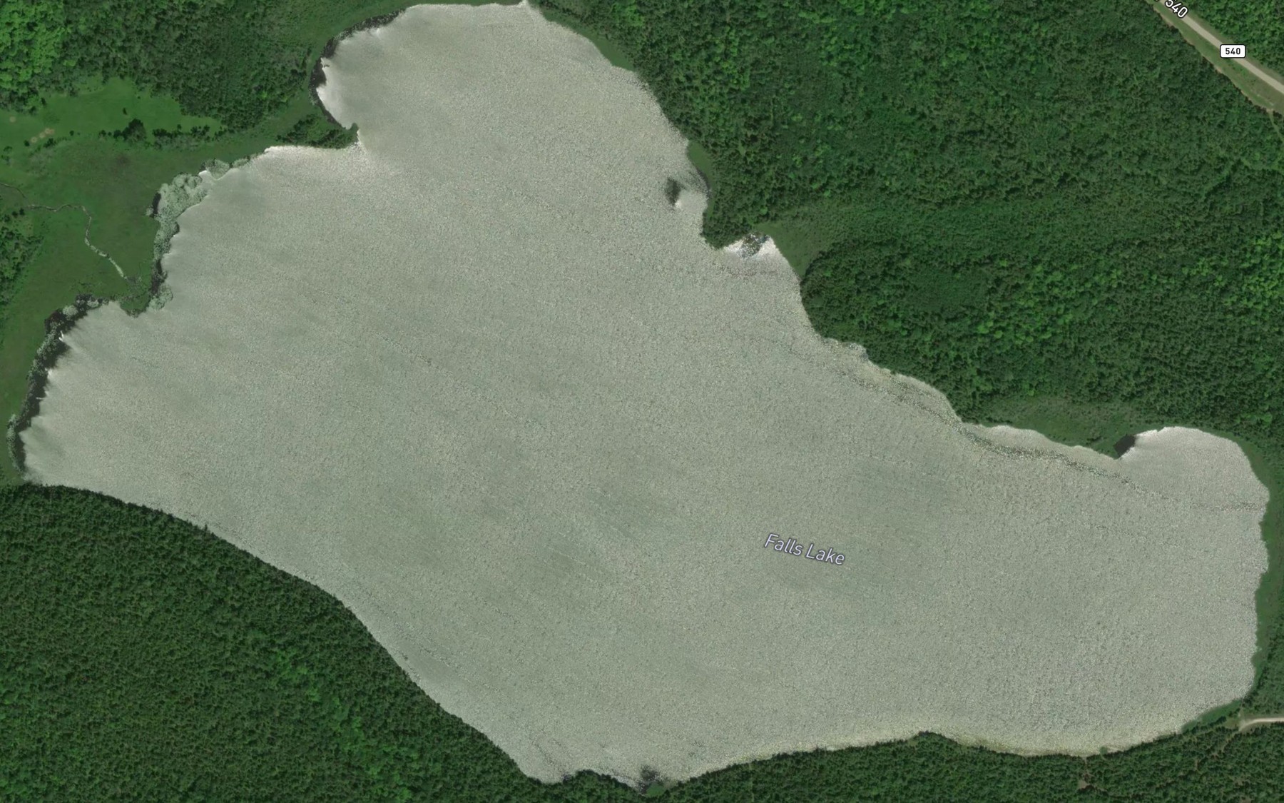 Satellite map of the Falls Lake