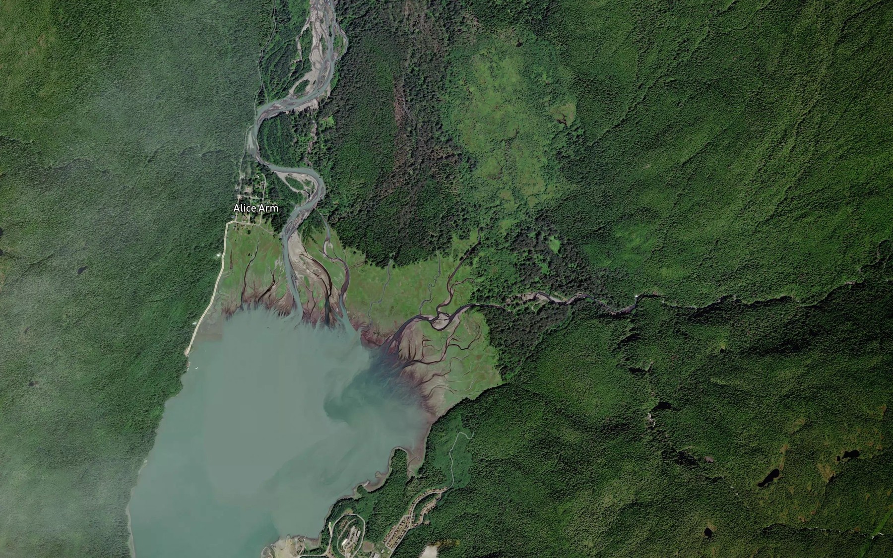 Satellite map of the Wilauks Creek