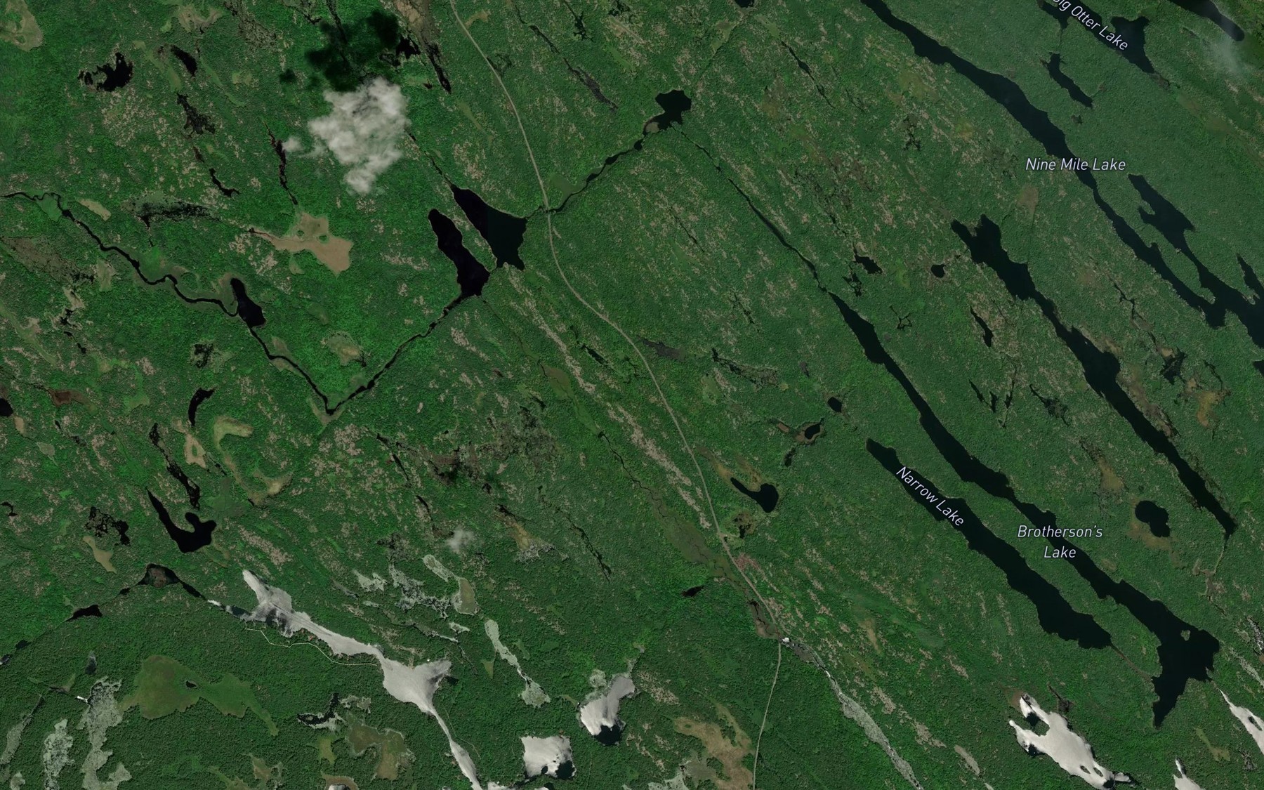 Satellite map of the Shaw Creek