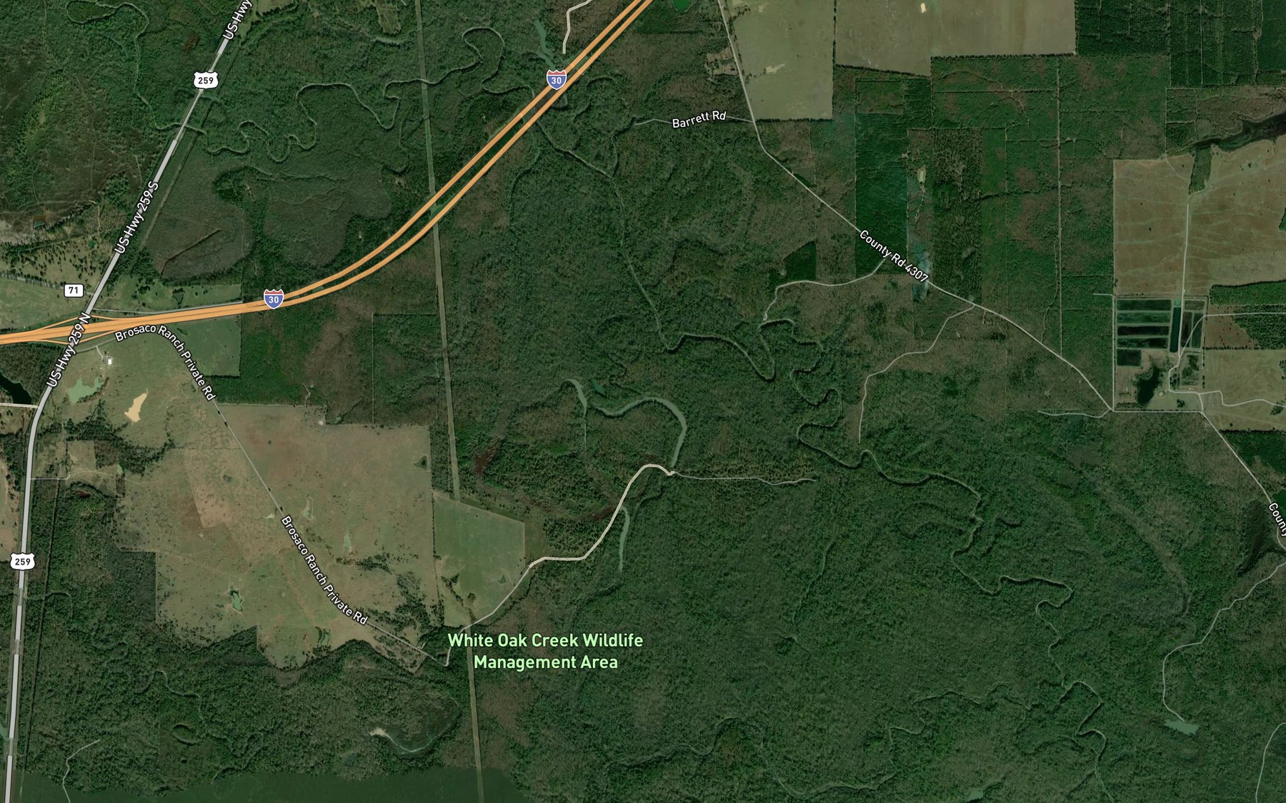 Satellite map of the Twin Lakes